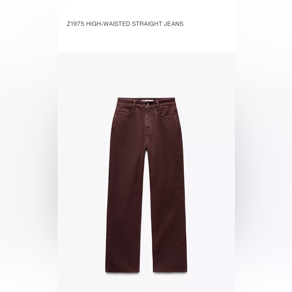 Zara Women's Burgundy Straight Pants